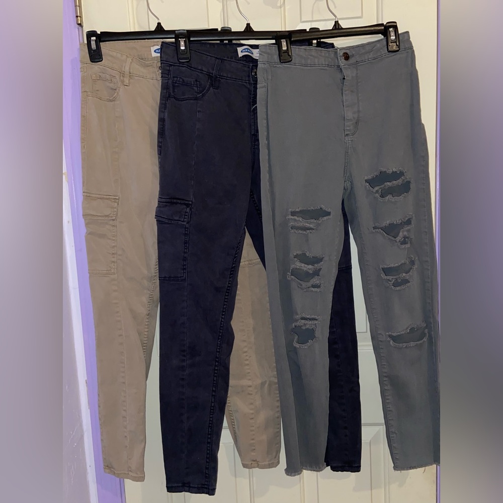 3 Quantity Cargo Skinny Jeans High Rise